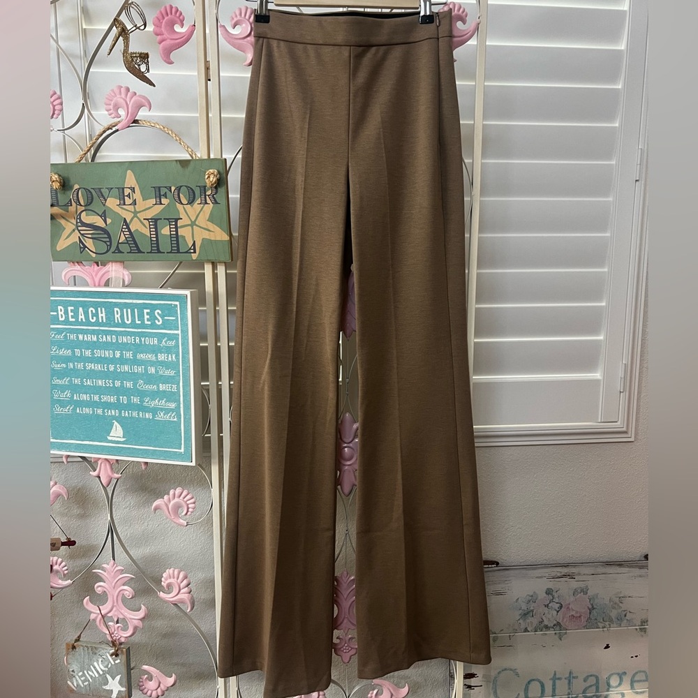 Zara Tan High-Waisted Trousers
